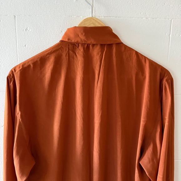 Vintage Rust Orange Embroidered Shirt - Picture 8 of 9